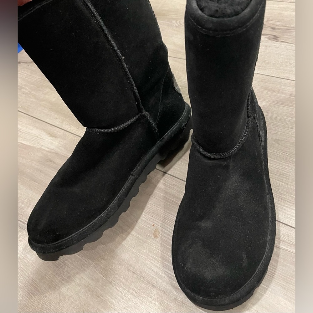 BearPaw Black Suede Boots Size 7